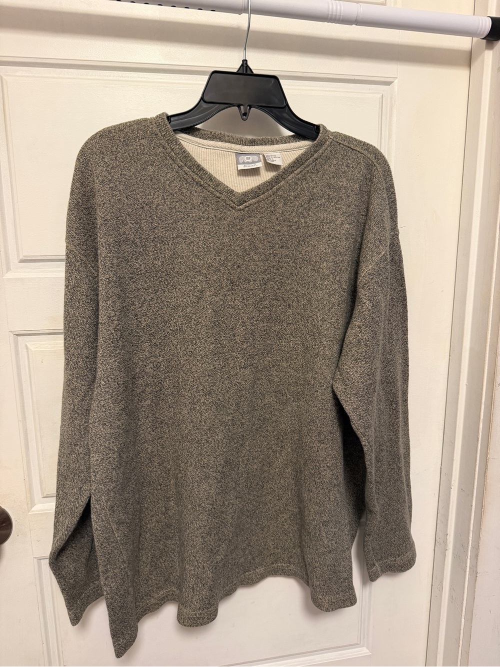 St. John's Bay Men's V-Neck Heather Taupe Sweater
